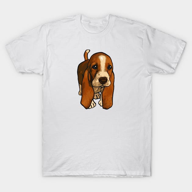 Basset Hound Dog T-Shirt by PetinHeart